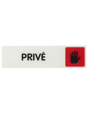 THIRARD - Plaque de signalisation Privé  plexiglass adhésif  170x45mm