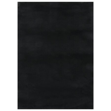 vidaXL Tapis lavable à poils courts doux et moelleux antidérapant noir