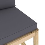 vidaXL Canapé central de jardin avec coussins Bois imprégné de vert