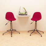 vidaXL Chaises pivotantes à manger lot de 2 rouge bordeaux tissu