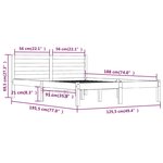 vidaXL Cadre de lit Bois de pin massif 120x190 cm Petit double