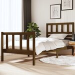 vidaXL Cadre de lit Marron miel Bois massif 90x190 cm Simple
