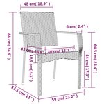 vidaXL Mobilier à dîner de jardin et coussins 5Pièces Noir Résine tressée
