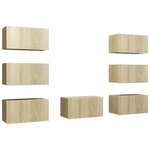 vidaXL Meubles TV 7 Pièces Chêne sonoma 30 5x30x60 cm Aggloméré
