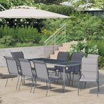 vidaXL Mobilier de salle à manger d'extérieur 9 Pièces Acier Anthracite