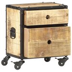 vidaXL Table de chevet 40x30x50 cm bois de manguier brut