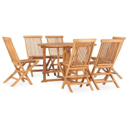 vidaXL Mobilier à dîner d'extérieur pliable 7 Pièces Bois solide de teck