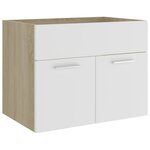 vidaXL Ensemble de meubles de bain Blanc et chêne sonoma Aggloméré