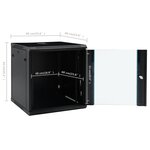 vidaXL Coffret de réseau mural 12U 19" IP20 600x600x640 mm