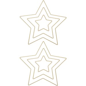 2 étoiles métalliques dorées 11 x 10 5 cm