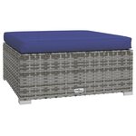 vidaXL Salon de jardin 7 Pièces avec coussins résine tressée gris