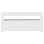 vidaXL Meuble TV avec lumières LED blanc 90x35x40 cm