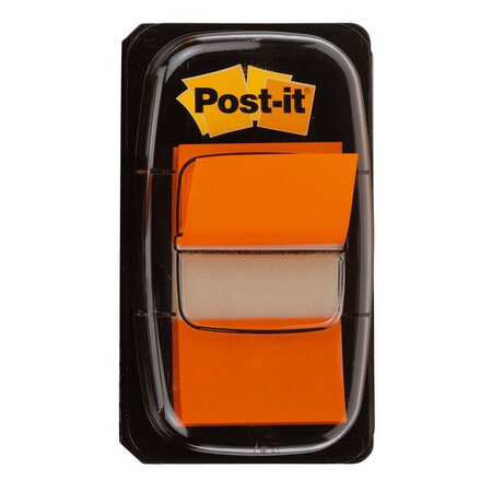 Marque-pages taille moyenne 25 4 x 43 2 mm orange bloc de 50 avec distributeur 680-4 (bloc 50 unités)