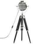 vidaXL Lampadaire à trépied Noir Bois de manguier massif 69 cm