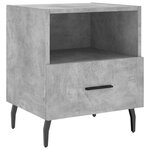 vidaXL Table de chevet gris béton 40x35x47 5 cm bois d’ingénierie