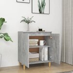 vidaXL Buffet avec pieds en bois Gris béton 60x35x70 cm Aggloméré