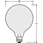 Ampoule globe led osram diametre 95 mm - 12w = 100 - e27 - verre dépoli - blanc chaud