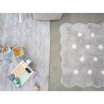 Tapis coton lavable Mini Biscuit Vintage gris - 70 x 100 cm