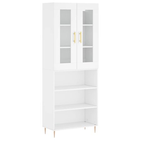 vidaXL Buffet haut Blanc 69 5x34x180 cm Bois d'ingénierie