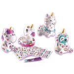STYLE 4 EVER Mini Deco DIY - Lot de 4 mini-figurines a décorer et a personnaliser qui brillent dans le noir ! - OFG 177 - 6 ans et +