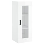 vidaXL Buffet haut Blanc brillant 34 5x34x180 cm Bois d'ingénierie