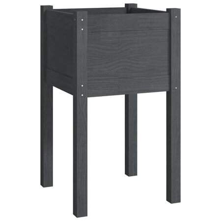 vidaXL Jardinière d'extérieur Gris 40x40x70 cm Bois de pin massif