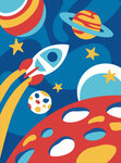 Tableau peinture au numéro pour enfant Mission galaxie