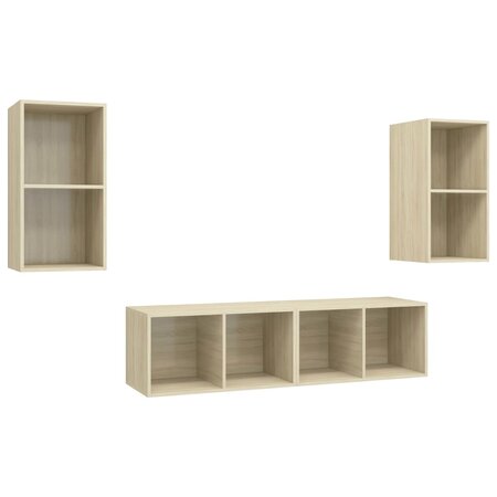 vidaXL Meubles TV muraux 4 Pièces Chêne sonoma Aggloméré