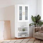 vidaXL Buffet haut Blanc 69 5x34x180 cm Bois d'ingénierie