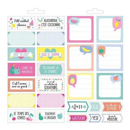 30  Feuilles  Autocollants - 23X12 Cm - Tutti Frutti