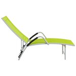 vidaXL Chaise longue Textilène et aluminium Vert