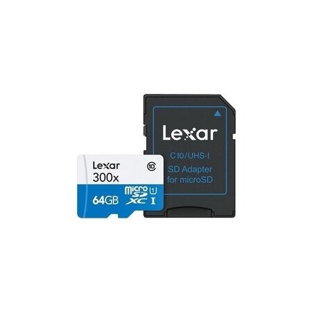 LEXAR CARTE MICRO-SDXC 64 GO CLASS 10 300X AVEC ADAPTATEUR / LECTEUR DE CARTE