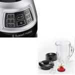 Russell Hobbs 25720-56 Mixeur Blender Professionnel 1,5L Velocity, Lames 6 Pointes Revêtement Titane, 3 Programmes, 3 Vitesses
