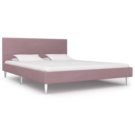 vidaXL Cadre de lit Rose Tissu 160 x 200 cm