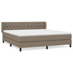 vidaXL Lit à sommier tapissier avec matelas Taupe 160x200 cm Tissu