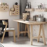 Plateau de bureau en pin massif 140 x 70 x 3 5 cm
