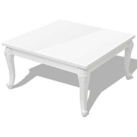 vidaXL Table basse 80 x 80 x 42 cm Laquée Blanc