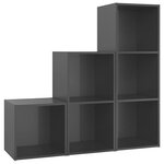 vidaXL Ensemble de meubles TV 3 Pièces Gris brillant Aggloméré