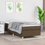 vidaXL Sommier à ressorts de lit Marron foncé 100x200 cm Tissu