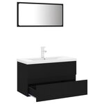 vidaXL Ensemble de meubles de salle de bain Noir Aggloméré