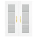 vidaXL Buffet haut Blanc brillant 69 5x34x180 cm Bois d'ingénierie