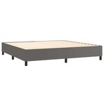 vidaXL Lit à sommier tapissier avec matelas Gris 200x200 cm Similicuir
