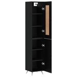 vidaXL Buffet haut Noir 34 5x34x180 cm Bois d'ingénierie
