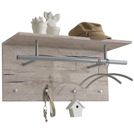 Fmd porte-manteau mural 72x29 3x34 5 cm sable et chêne