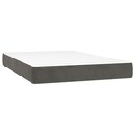 vidaXL Sommier tapissier matelas et LED Gris foncé 120x200 cm Velours