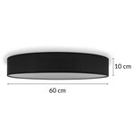 Smartwares plafonnier 60x60x10 cm noir