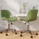 vidaXL Chaises pivotantes à manger lot de 2 Vert clair Velours