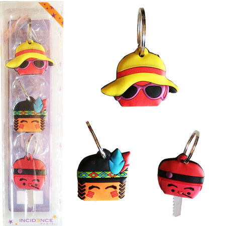 Lot de 3 cache-clés filles