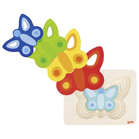 Puzzle en bois à couches le Papillon - Goki