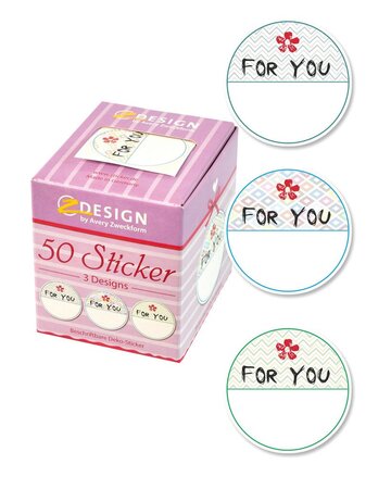 Boîte de 50 Stickers Ronds Cadeaux